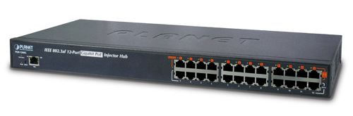 

Инжектор PoE Planet POE-1200G 12-портовый, гигабитный концентратор PoE IEEE 802.3af, POE-1200G