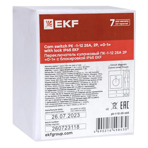 фото Переключатель кулачковый  EKF pk-1-12-25-a65 в Уфе