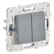 фото Выключатель двухклавишный с подсветкой IEK SK-V20-1-10-K03