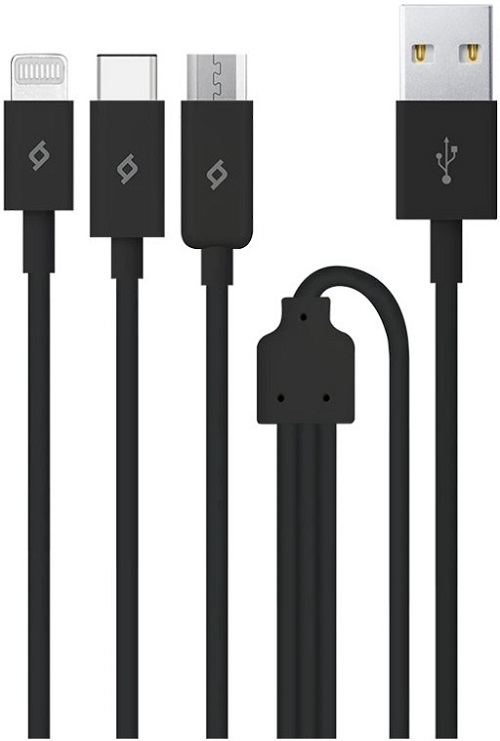 

Кабель интерфейсный TTEC 2DK7521S тройной/Data Mini Type-C/Lightning/Micro USB. Длина: 120 см. Цвет: черный, 2DK7521S