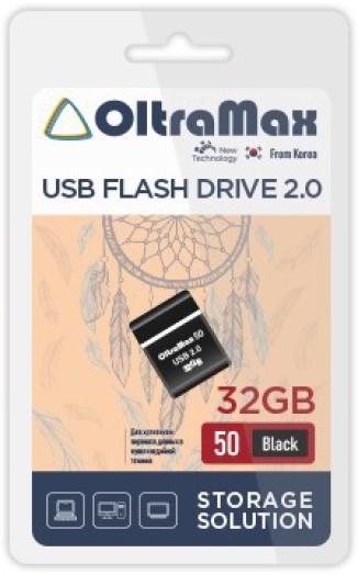 

Накопитель USB 2.0 32GB OltraMax OM032GB-mini-50-B 50 чёрный, OM032GB-mini-50-B