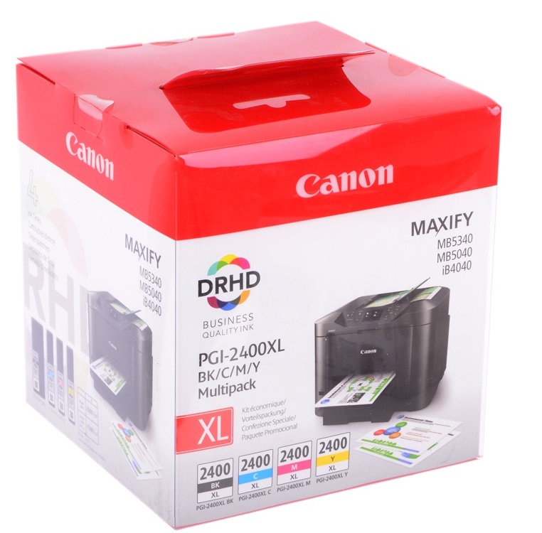

Набор картриджей Canon PGI-2400XL BK/C/M/Y 9257B004 MULTI для MAXIFY iB4040/МВ5040/МВ5340, PGI-2400XL BK/C/M/Y