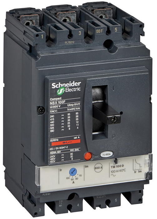 

Автоматический выключатель Schneider Electric LV429631 Compact NSX 100F TM80D 3P 3T, LV429631