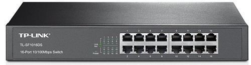 

Коммутатор неуправляемый TP-LINK TL-SF1016DS 16xUTP 10/100, 19", TL-SF1016DS
