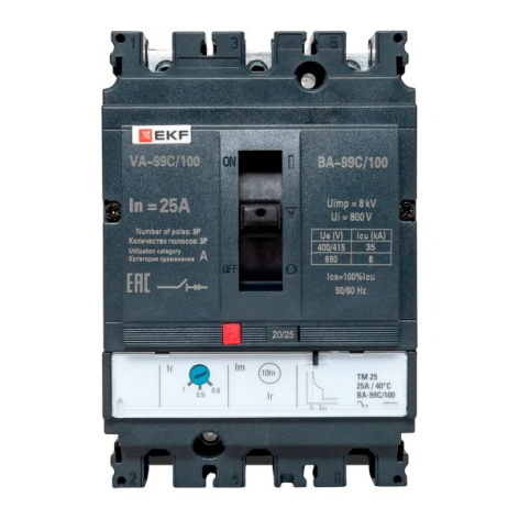 фото Автоматический выключатель в литом корпусе  EKF mccb99C-100-25 в Красноярске