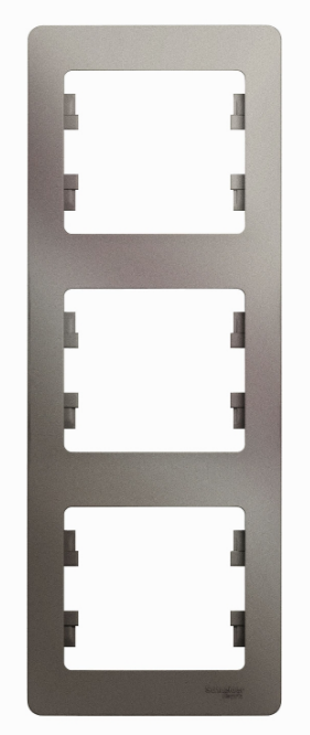 

Рамка Schneider Electric GSL001207 Glossa Платина 3-ая, вертикальная, GSL001207