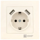 фото Розетка с заземлением с 2 USB в сборе EKF EWR16-028-20-2USB в Уфе