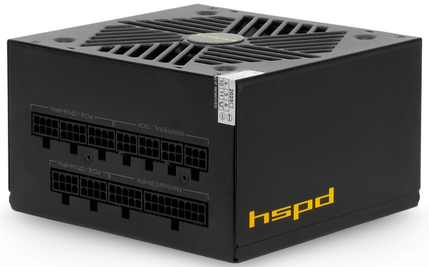 

Блок питания ATX HSPD HSK-1000GF-BK 1000W 80+ Gold, full modular, HSK-1000GF-BK