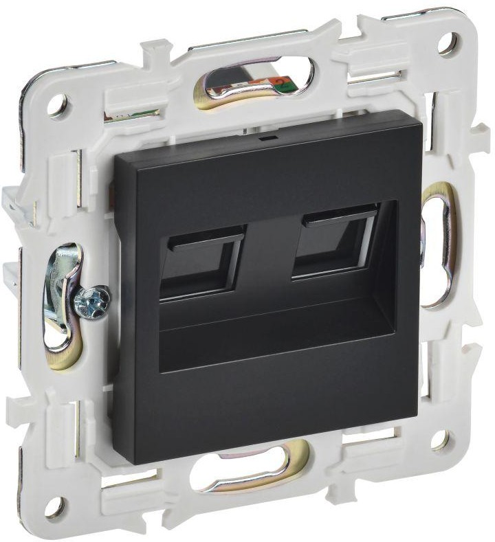 

Розетка компьютерная двойная IEK SK-K20-2-K02 SKANDY RJ45 кат.6 SK-K04Bl черная, SK-K20-2-K02