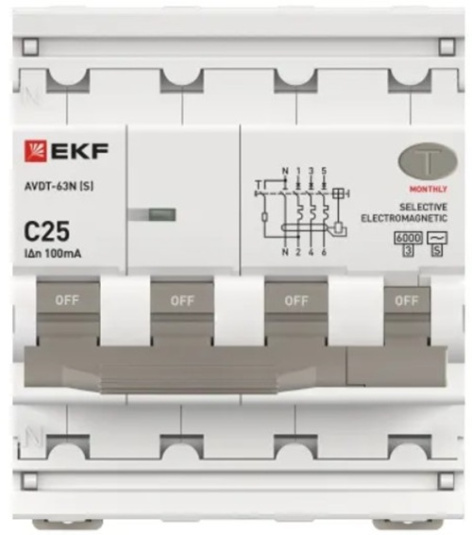 фото Автомат дифференциальный EKF D63N46MS25C100 в Перми