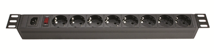 

Блок розеток 19", 8 розеток DKC R519SH8OPSHC14 10A с выключателем Вых: 8хSchuko, Вх: С13х2м, "RAM telecom", R519SH8OPSHC14