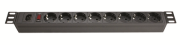 фото Блок розеток 19", 8 розеток  DKC R519SH8OPSHC14