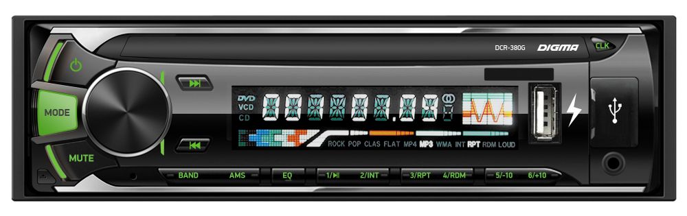 

Автомагнитола Digma DCR-380G 1din, 4x45Вт, подсветка, 12 В, USB, SD/MMC, FM, DCR-380G