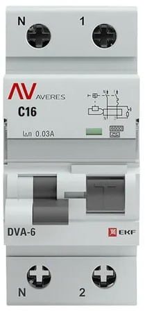 фото Автомат дифференциальный EKF rcbo6-1pn-16C-30-a-av в Уфе