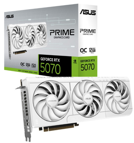 фото Видеокарта ASUS GeForce RTX 5070 PRIME OC WHITE (PRIME-RTX5070-O12G-WHITE) в Екатеринбурге