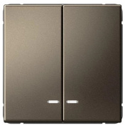 фото Выключатель двухклавишный с подсветкой  Systeme Electric GAL000653