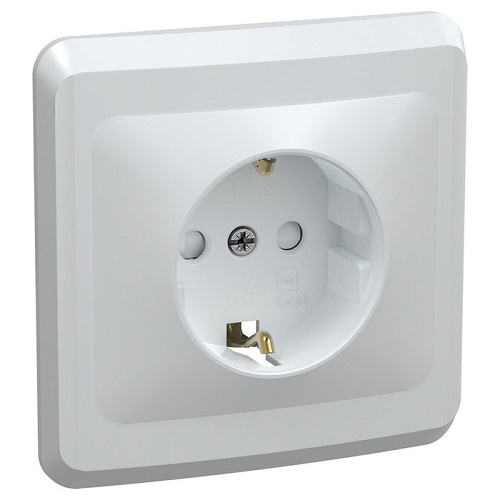 

Розетка IEK ERV14-K01-16-DM 1-м СП Вега РСш10-3-ВБ с заземл. контактом и защ. штор 16А белая, ERV14-K01-16-DM