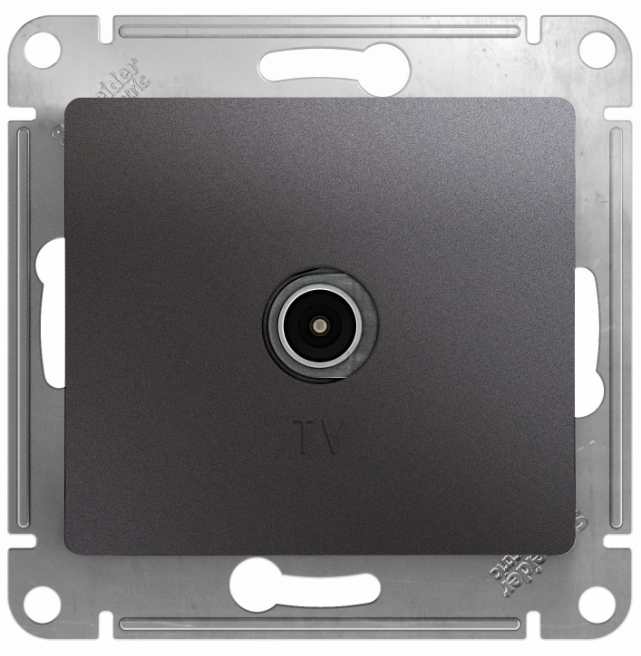 

Розетка Schneider Electric GSL001393 TV Glossa графит механизм, GSL001393