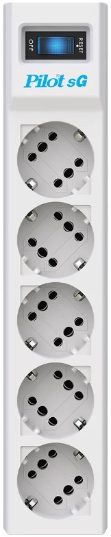 

Источник бесперебойного питания ZIS 7M Surge protector Pilot SG5 5 outlets (GP), 10A / 2.2kVt, automatic circuit-breaker, 7 m, Pilot SG5 7M