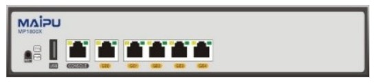 

Маршрутизатор Maipu MP1800X-50 E1 Version:One RJ 45 Console port, one USB interface, five 10M/100M/1000M Ethernet ports, AC power supply, MP1800X-50