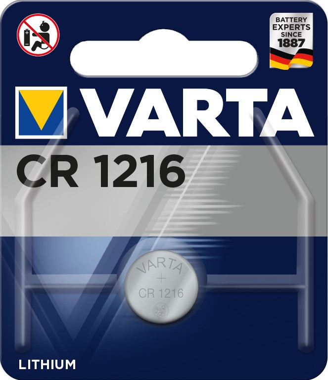 

Батарейка Varta ELECTRONICS CR1216 06216101401 BL1 Lithium 3V (6216) (1/10/100), ELECTRONICS CR1216