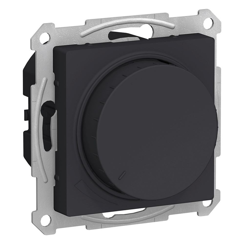

Светорегулятор Systeme Electric ATN001023 AtlasDesign поворотно-нажимной LED, RC, 400Вт, механизм, Карбон, ATN001023