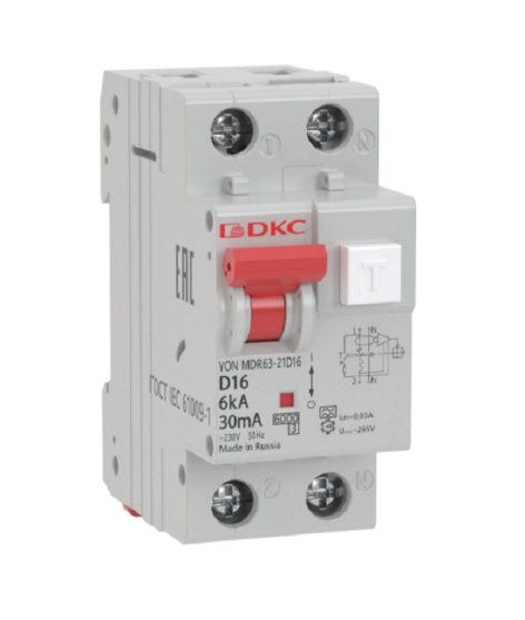 Изображение товара Автоматический выключатель дифференциального тока DKC MDR63-23C32-A 230 В 32 А