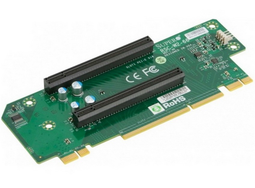 

Плата Supermicro RSC-W2-66 Riser Card 2U, (2 PCI-Ex16), Left Slot (WIO) Passive, RSC-W2-66