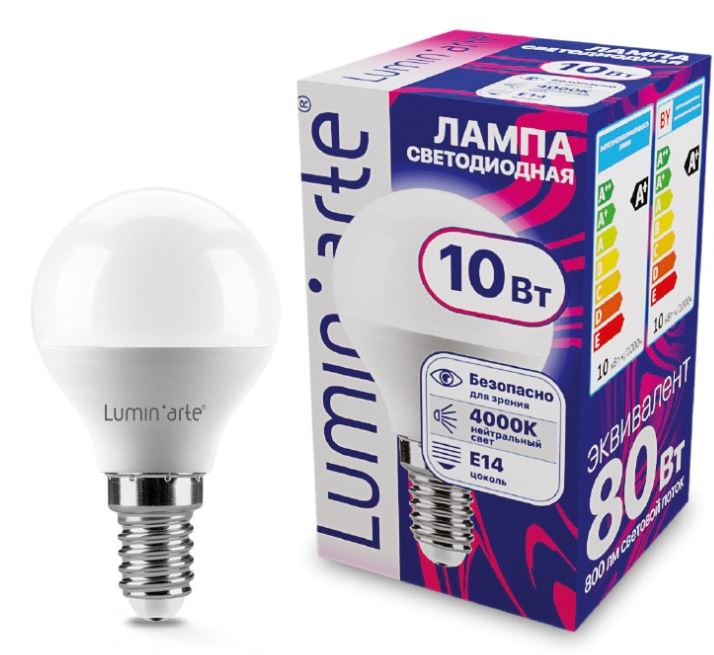 

Лампа Lumin'arte LSTD-G45-10W4KE14 10Вт 4000K E14, LSTD-G45-10W4KE14