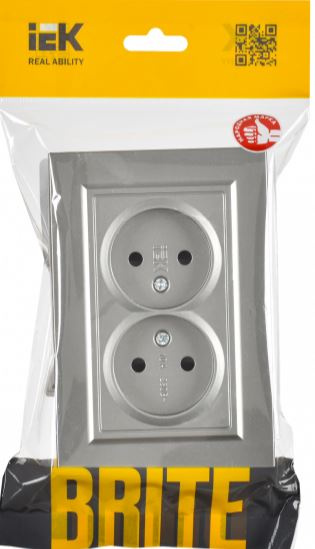 фото Розетка двухместная без заземления в сборе IEK BR-R23-10-K46-F в Ростове-на-Дону