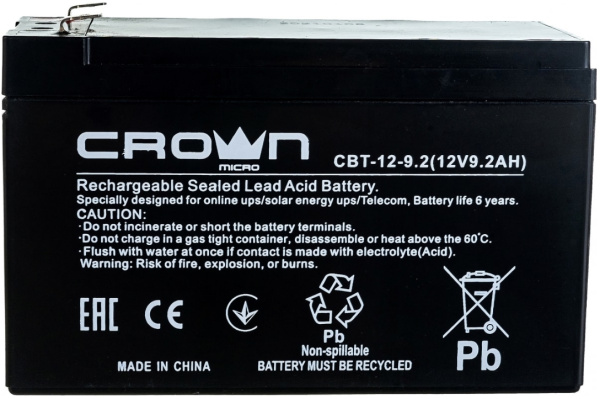 фото Аккумулятор  Crown CBT-12-9.2 в Уфе