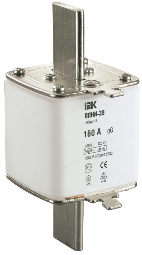 

Предохранитель IEK DPP50-160 ППНИ-39, габарит 3, 160А, DPP50-160