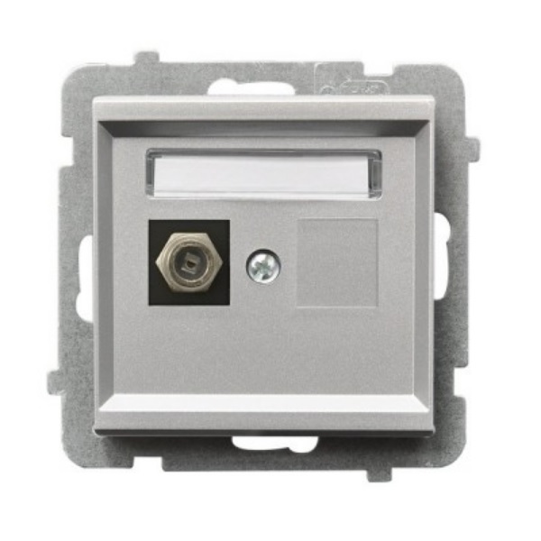 

Розетка Ospel GPA-1RF/m/38 телевизионная типа F, одинарная, серебро матовое, GPA-1RF/m/38
