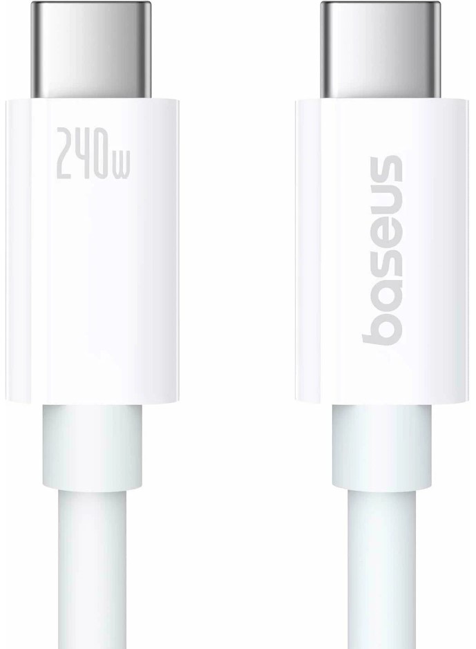 

Кабель интерфейсный Baseus P10365200211-02 CB000064 Superior Series 2 USB4 Full-Function Fast Charging Type-C to Type-C 240W 1m Moon White, P10365200211-02