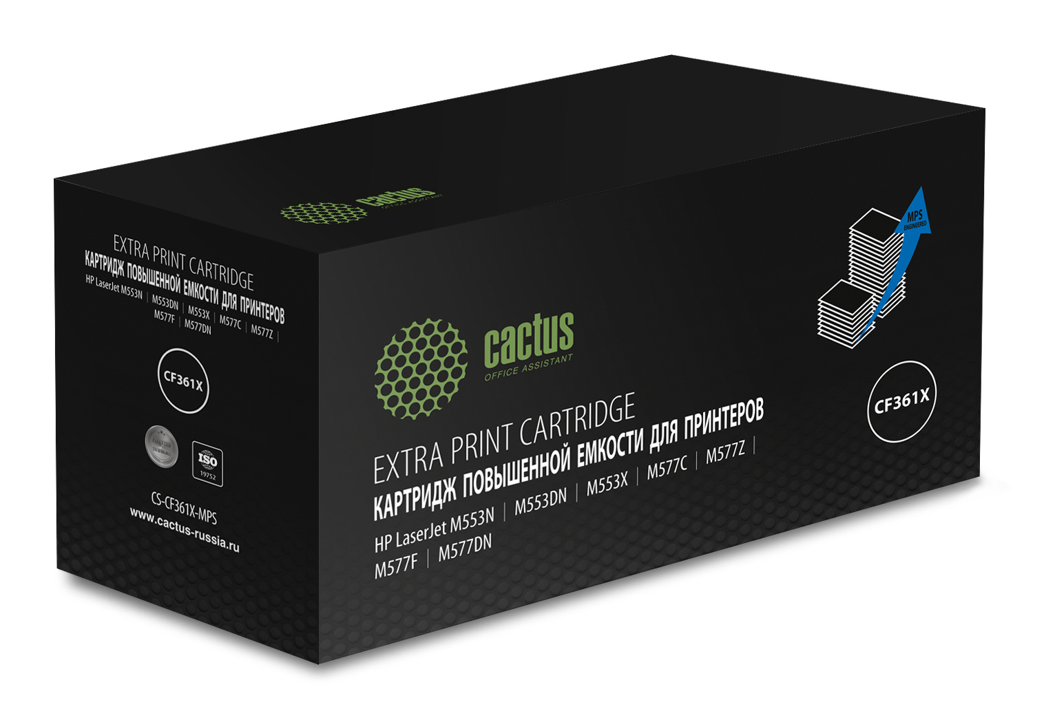

Картридж Cactus CS-CF361X-MPS лазерный голубой (18000стр.) для HP CLJ M552dn/M553dn/M553N/M553x, CS-CF361X-MPS
