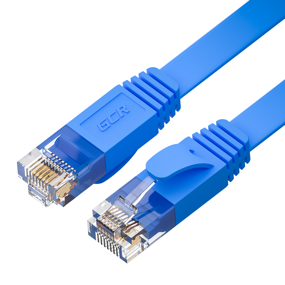 

Кабель патч-корд U/UTP 6 кат. 7.5м GCR GCR-52877 PROF плоский прямой, 30 AWG, ethernet high speed 10 Гбит/с, RJ45, T568B, синий, GCR-52877