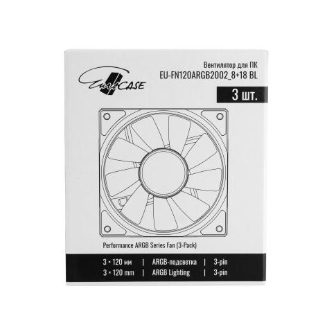 фото Вентилятор для корпуса Eurocase EU-FN120ARGB2002_8+18 BL