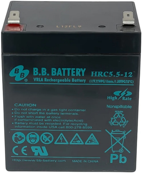 

Батарея BB HRC 5.5-12 12В/5,5Ач, HRC 5.5-12