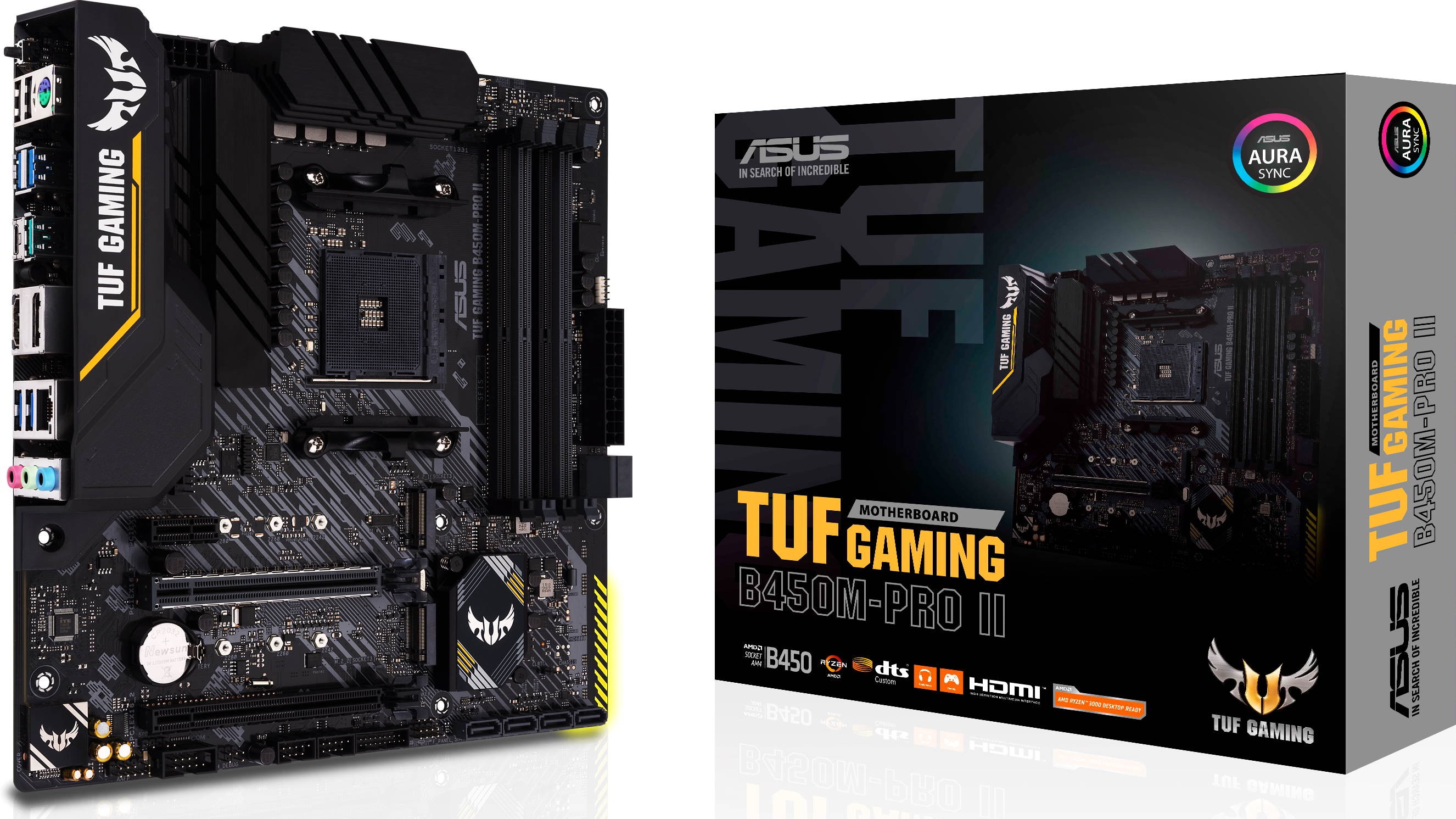 

Материнская плата mATX ASUS TUF GAMING B450M-PRO II (AM4, AMD B450, 4*DDR4(4400), 4*SATA 6G RAID, 2*M.2, 3*PCIE, 7.1CH, Glan, 7*USB 3.2/USB Type-C, DP, TUF GAMING B450M-PRO II