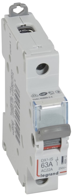 

Выключатель-разъединитель Legrand 406412 DX³-IS - 1П, 250 В~, 63 А, 1 модуль, 406412