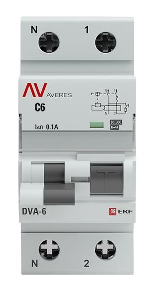 фото Автомат дифференциальный EKF rcbo6-1pn-6C-100-a-av в Перми