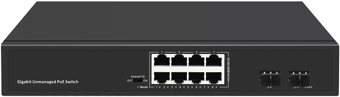 

Коммутатор неуправляемый GIGALINK GL-SW-G005-08P 8PoE (802.3af/at) порта 1000Мбит/с, 7-8 порт до 250м cat6, 2 SFP порта 1000Мбит/с, 120W, GL-SW-G005-08P
