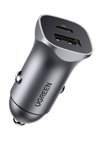 

Зарядное устройство автомобильное UGREEN CD130 40858_ USB Type-C, PD/USB Type-A, QC, 30W, серый, CD130