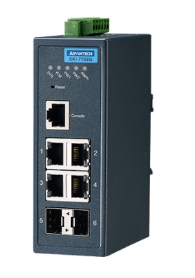 

Коммутатор управляемый Advantech EKI-7706G-2F-AE 4GE+2SFP Gigabit Managed Redundant Industrial Switch, EKI-7706G-2F-AE