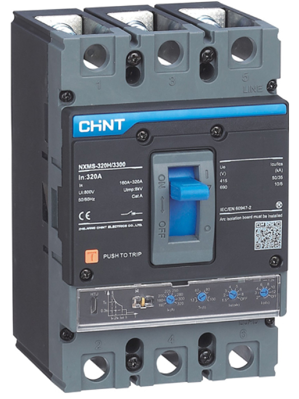 

Автоматический выключатель в литом корпусе CHINT 264746 3P, 100А, 36кА, NXMS-160SF с электрон. расцеп., 264746