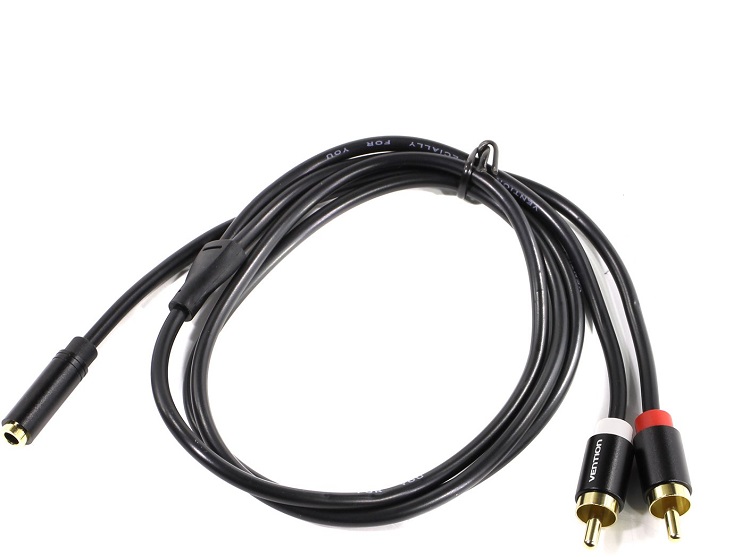 

Кабель акустический Vention VAB-R01-S100 Jack 3,5 mm F/2RCA M, 1 м, берый, VAB-R01-S100