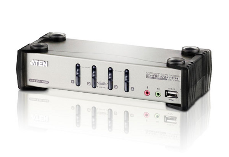 

Переключатель KVM Aten CS1734B-A7-G KVM+Audio+USB 2.0, 1 user USB+VGA => 4 cpu PS2/USB+VGA, со шнурами USB 2х1.2м.+2х1.8м., 2048x1536, настол., исп.сп, CS1734B-A7-G
