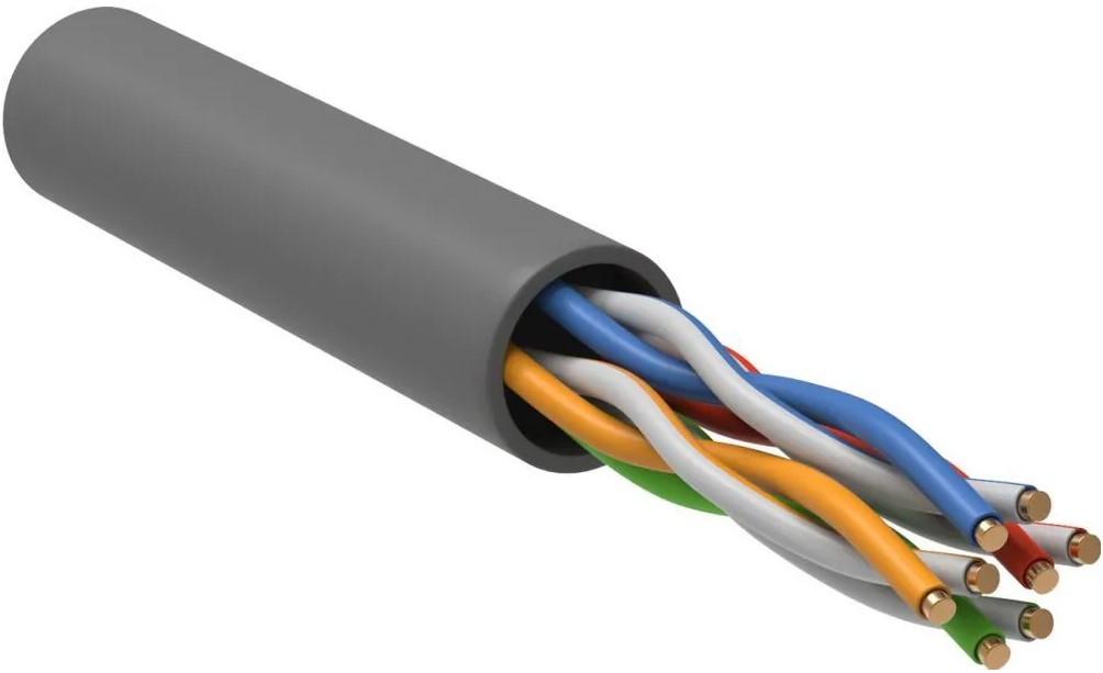 

Кабель витая пара U/UTP 5 кат. 4 пары ITK BC1-C504-111-305-G 24AWG PVC внутренний 305м серый, BC1-C504-111-305-G