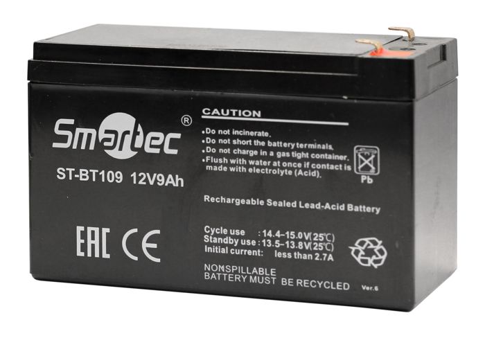 

Аккумулятор Smartec ST-BT109 12 В, 9 Ач, ST-BT109