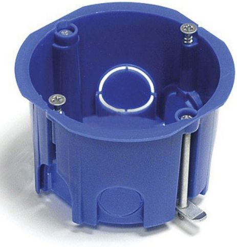 

Коробка Ecoplast 44662 установочная для твер. стен D68x45 мм межцентр 71мм, IP20, синий, 44662